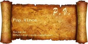 Pop Vince névjegykártya